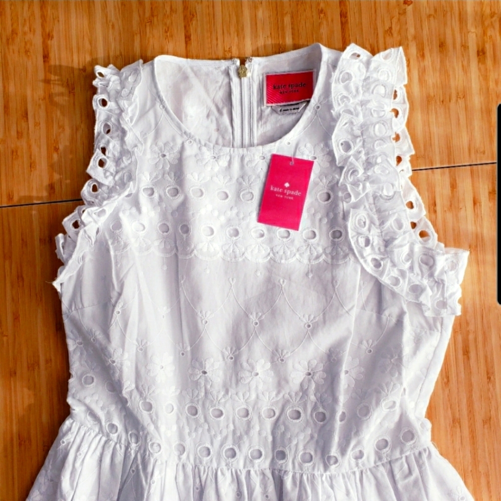 NWT Kate Spade eyelet lace dress Pretty fit & flare white eyelet dress - Picture 6 of 6